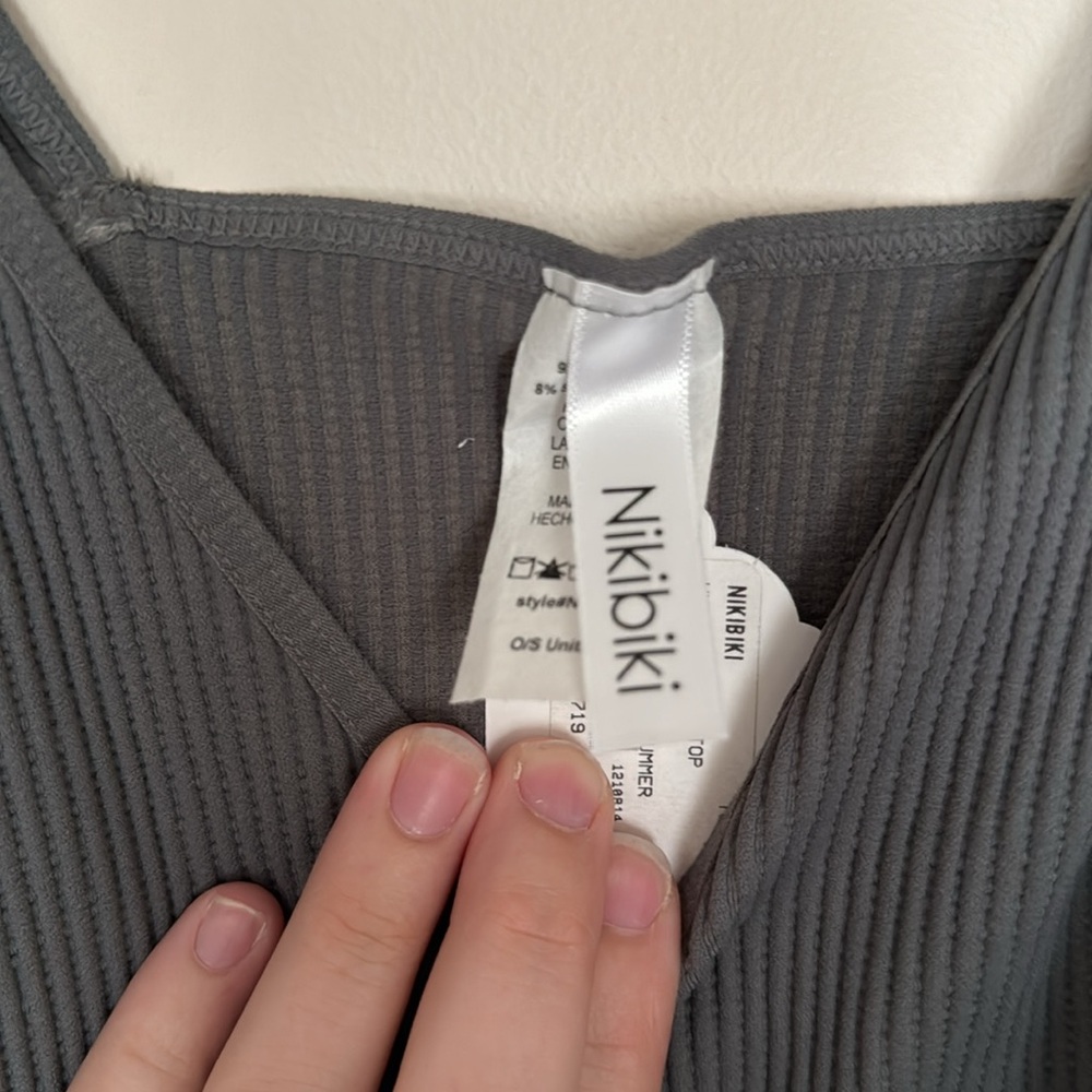Nikibiki Gray Ribbed Tank Top - Picture 3 of 5